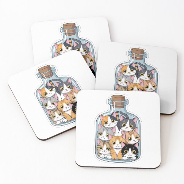 Item preview, Cats in a Bottle Anime Illustration designed and sold by NiftyWrx.