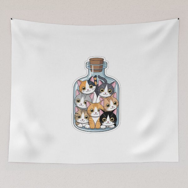 Item preview, Cats in a Bottle Anime Illustration designed and sold by NiftyWrx.