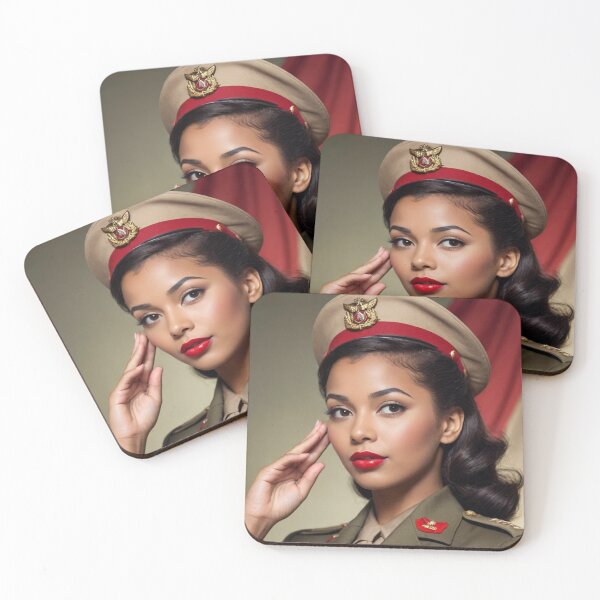 Item preview, Vintage 1940s Military Pin-Up Portrait | Retro WAC Style Art designed and sold by MissSaylor.