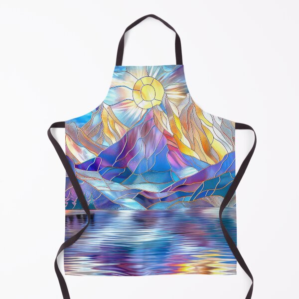 Item preview, Mountains Sunset Stained Glass designed and sold by MargaretWiktor.