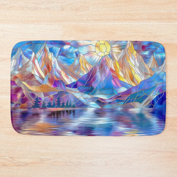 Item preview, Mountains Sunset Stained Glass  designed and sold by MargaretWiktor.