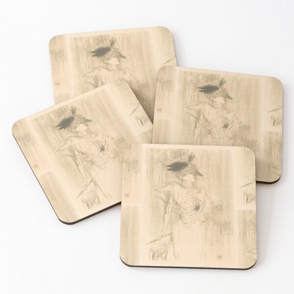 Item preview, Mlle Marcelle Lender Standing by Henri de Toulouse-Lautrec | Vintage Belle Époque Portrait Sketch Art Print designed and sold by artofuniverse.