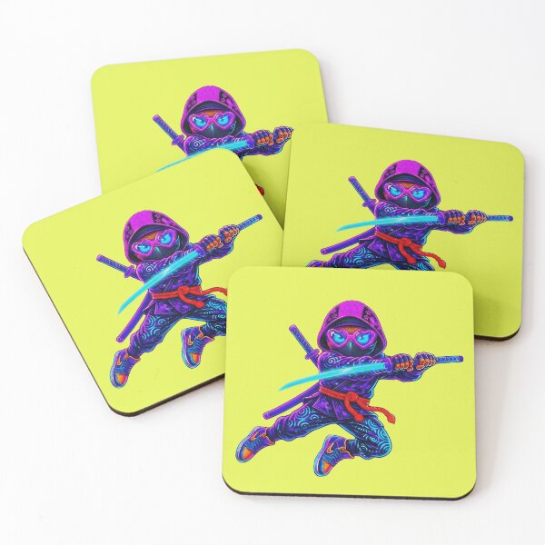 Item preview, Neon Ninja Stickers – Glow Art Designs designed and sold by Cyber-ART-Studio.