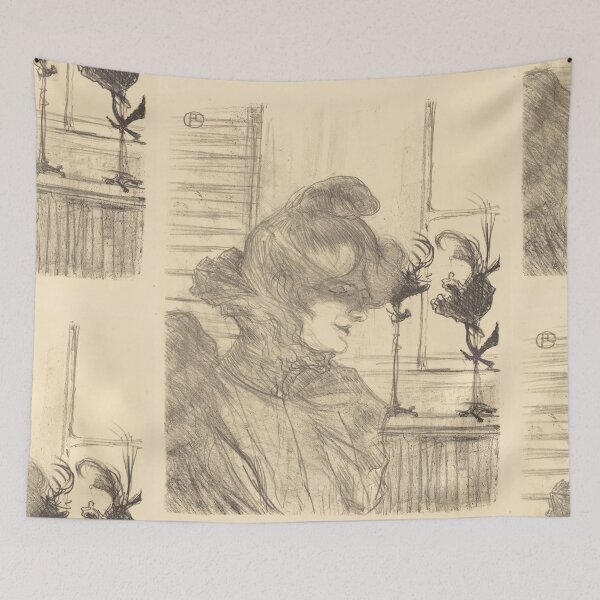 Item preview, Mme Le Marguoin Milliner by Henri de Toulouse-Lautrec | Vintage Belle Époque Fashion Sketch Art Print designed and sold by artofuniverse.