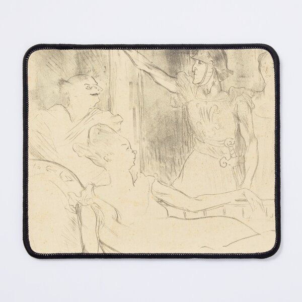Item preview, Mme Simon-Girard, Brasseur and Guy in La Belle Hélène by Henri de Toulouse-Lautrec | Vintage French Theatre Sketch Art Print designed and sold by artofuniverse.