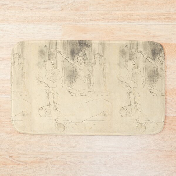 Item preview, Mme Simon-Girard, Brasseur and Guy in La Belle Hélène by Henri de Toulouse-Lautrec | Vintage French Theatre Sketch Art Print designed and sold by artofuniverse.