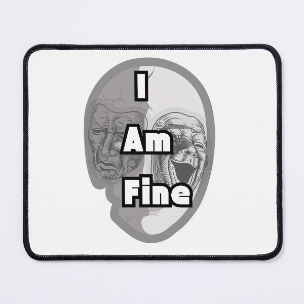 Item preview, I Am Fine | Cracked Mask Hidden Pain Mental Health Sticker  I Am Fine" — said every person hiding behind a mask designed and sold by Heaven dhillon.