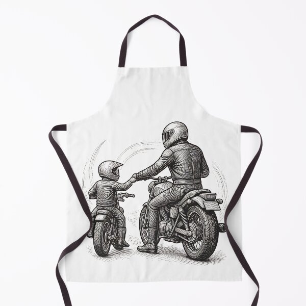 Item preview, Father and Son Motorcycle Bond Vintage Biker Graphic Design designed and sold by Kavya Art.