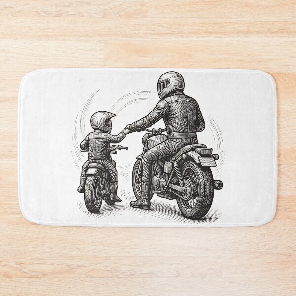 Item preview, Father and Son Motorcycle Bond Vintage Biker Graphic Design designed and sold by Kavya Art.