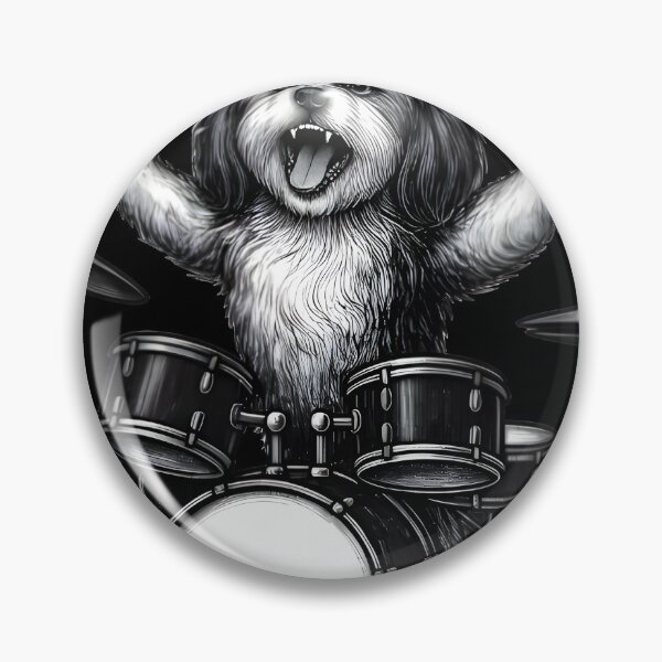 Item preview, Shih Tzu Drummer — Edgy Metal Dog on Drums designed and sold by Natsey.
