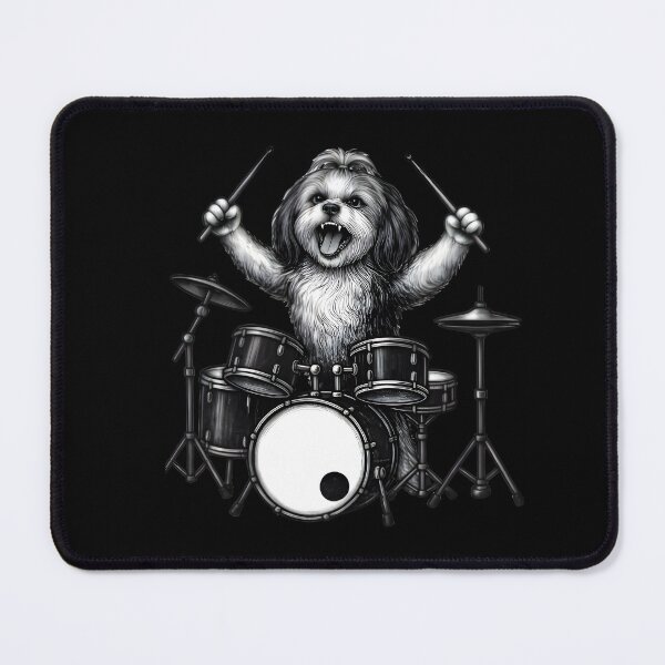 Item preview, Shih Tzu Drummer — Edgy Metal Dog on Drums designed and sold by Natsey.