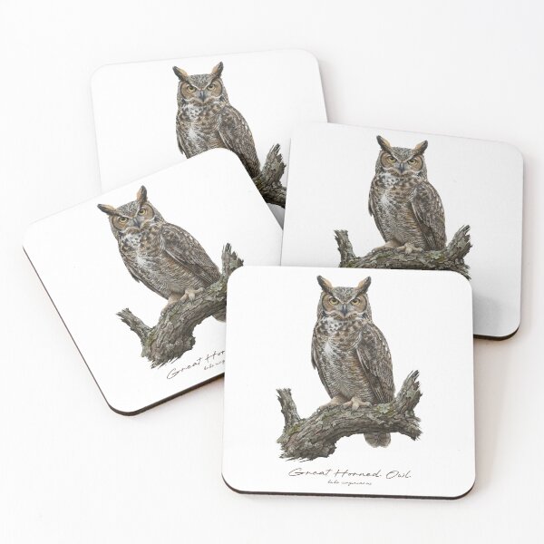 Item preview, Great Horned Owl on Rustic Branch designed and sold by Takeda-art.