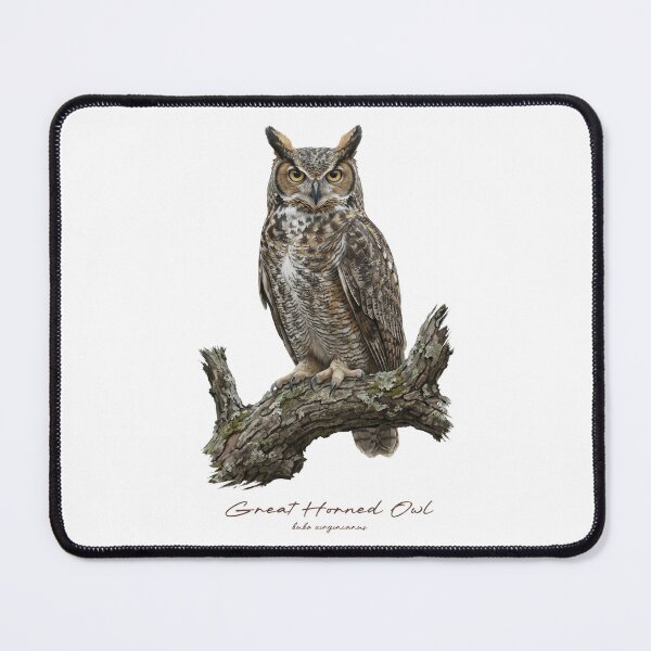 Item preview, Great Horned Owl on Rustic Branch designed and sold by Takeda-art.