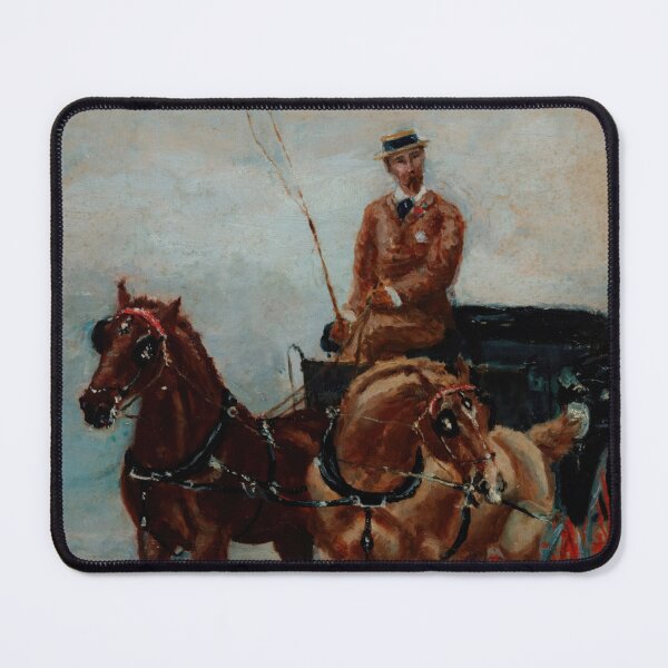 Item preview, Monsieur by Henri de Toulouse-Lautrec | Vintage Equestrian Carriage Wall Art | Belle Époque French Horse Art Print designed and sold by artofuniverse.