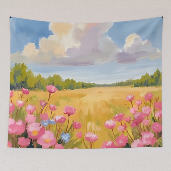 Item preview, Pink Flower Field designed and sold by artbynalamagnolia.