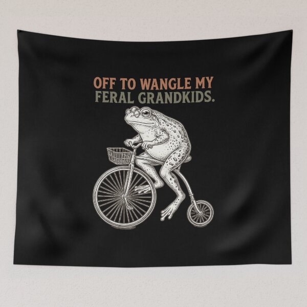 Item preview, Off to Wrangle My Feral Grandkids Frog  designed and sold by gear-posters.