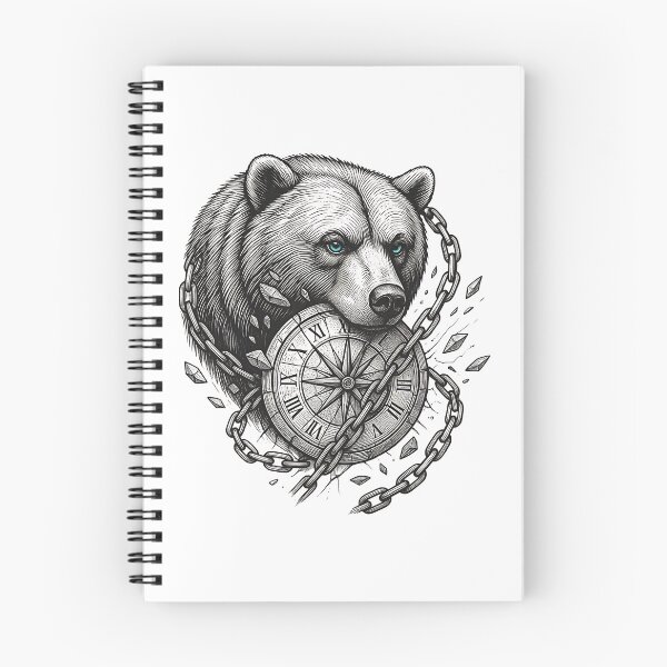 Item preview, Breaking the Chains of Time Bear Vintage Clock Graphic Design designed and sold by Kavya Art.