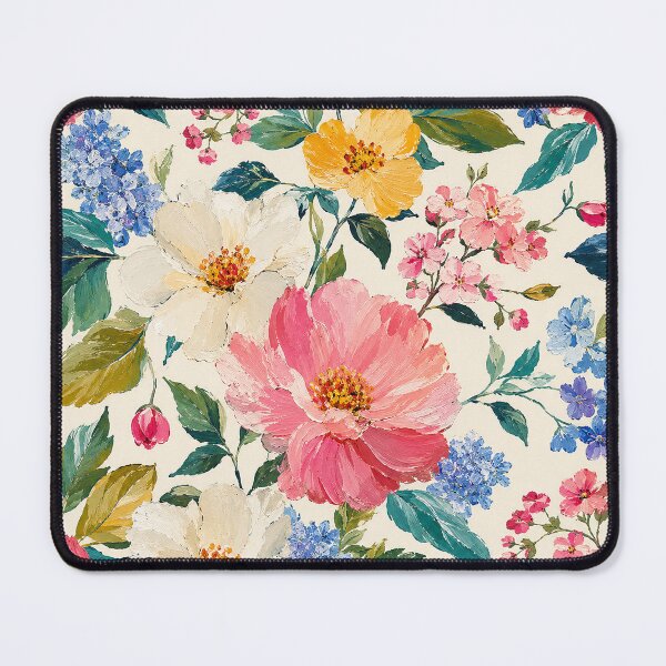 Item preview, Large Botanical Acrylic Floral Seamless Pattern | Textured Impasto Bloom Wallpaper | Vibrant Painterly Surface Design designed and sold by AnimalAirtistry.