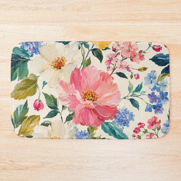 Item preview, Large Botanical Acrylic Floral Seamless Pattern | Textured Impasto Bloom Wallpaper | Vibrant Painterly Surface Design designed and sold by AnimalAirtistry.