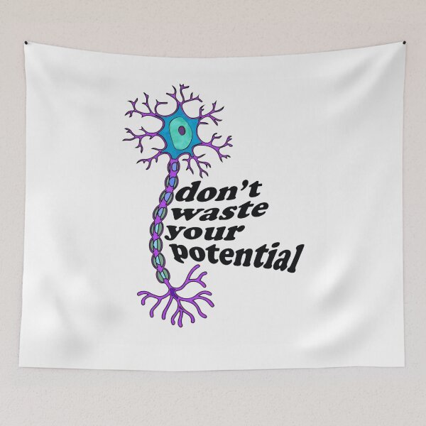 Item preview, Reach Your Potential Neuron Brain Motivation Sticker Design designed and sold by Creative Spark.