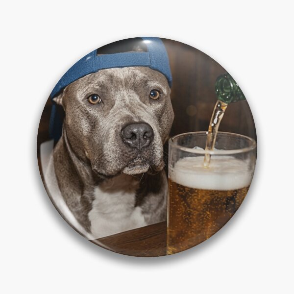 Item preview, Funny Pitbull Dog Wearing Hat Drinking Beer At Bar Pet Lover Gift designed and sold by NgumohaLanke.