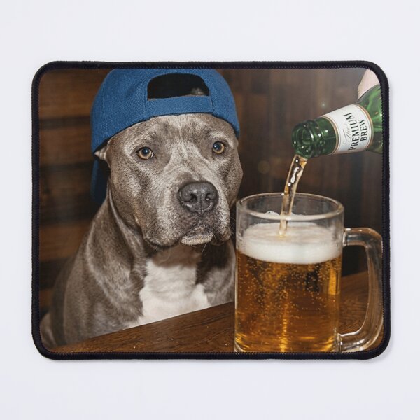 Item preview, Funny Pitbull Dog Wearing Hat Drinking Beer At Bar Pet Lover Gift designed and sold by NgumohaLanke.