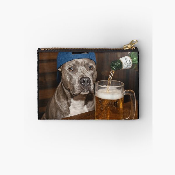 Item preview, Funny Pitbull Dog Wearing Hat Drinking Beer At Bar Pet Lover Gift designed and sold by NgumohaLanke.