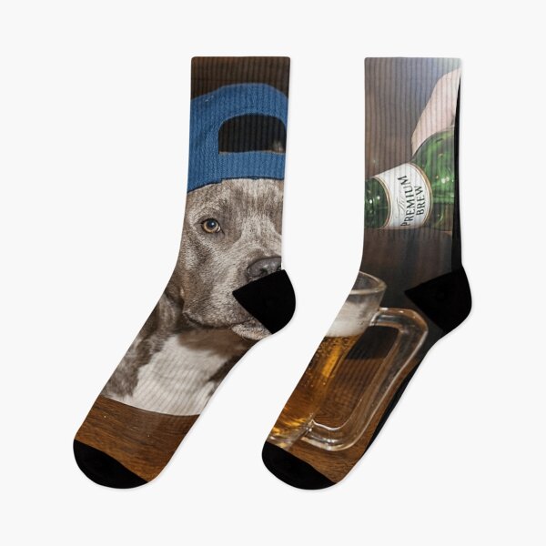 Item preview, Funny Pitbull Dog Wearing Hat Drinking Beer At Bar Pet Lover Gift designed and sold by NgumohaLanke.