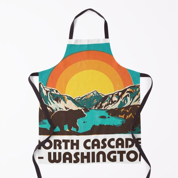Item preview, North Cascades Washington Retro Bear National Park Art designed and sold by LoliDesignShop.