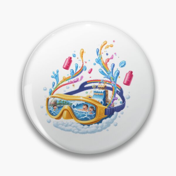 Item preview, Yellow Swim Goggles Water Park Illustration designed and sold by AbanoubStore.