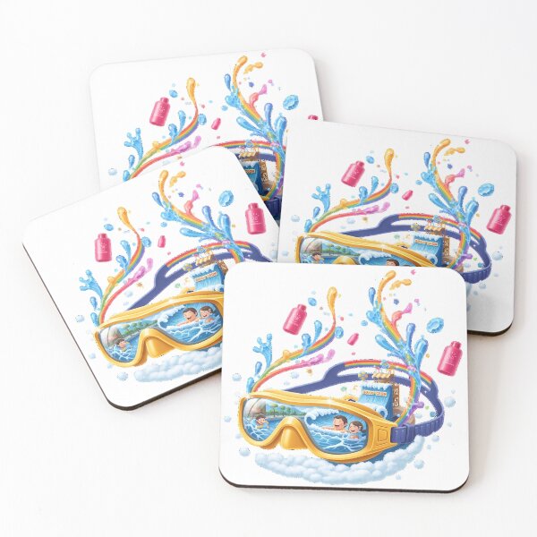 Item preview, Yellow Swim Goggles Water Park Illustration designed and sold by AbanoubStore.