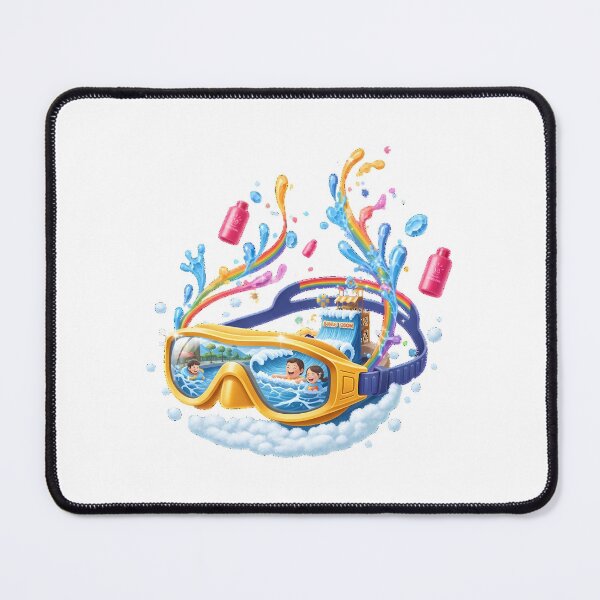 Item preview, Yellow Swim Goggles Water Park Illustration designed and sold by AbanoubStore.