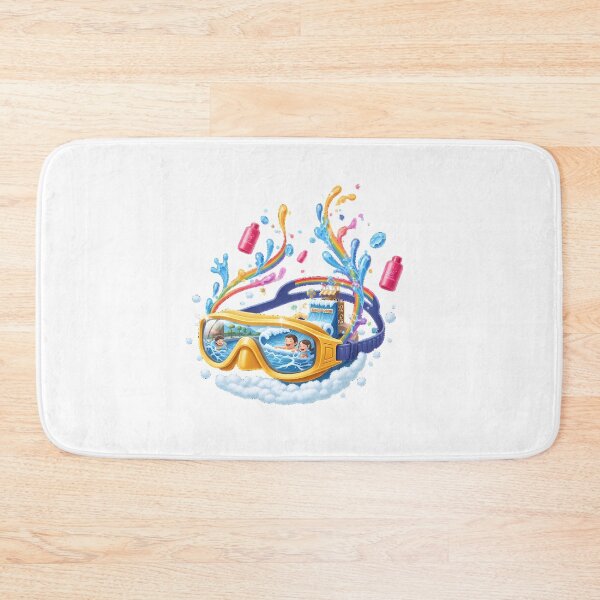 Item preview, Yellow Swim Goggles Water Park Illustration designed and sold by AbanoubStore.