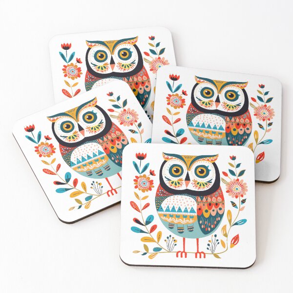 Item preview, Folk Art Owl designed and sold by FloralFolkArt.