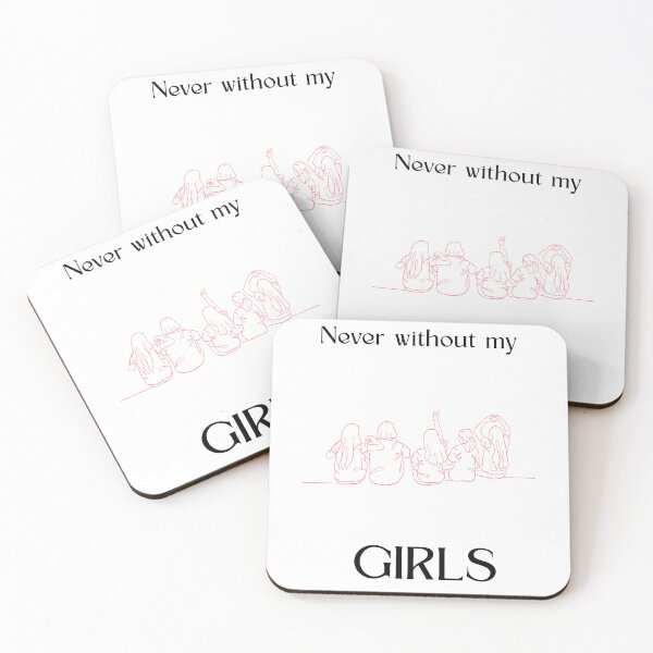 Item preview, Never Without My Girls — Minimalist Pink Line Art Friends Wall Art Print designed and sold by MoodsOfMine.