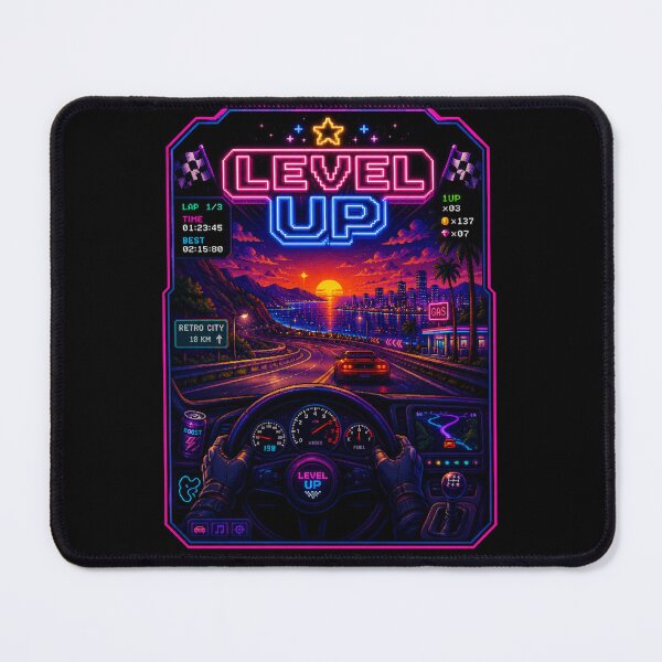 Item preview, Level Up Retro Racer | Synthwave Arcade Driving Gamer Design designed and sold by LevelUp!.