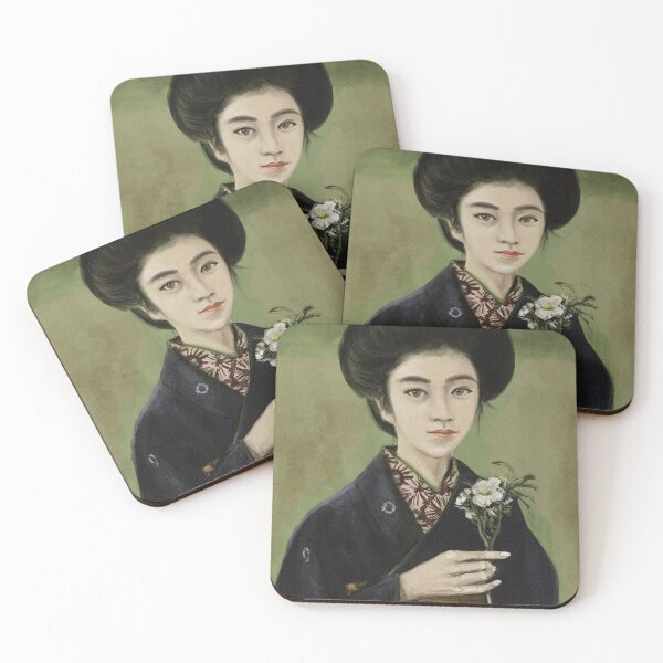 Item preview, Quiet Bloom – Kimono Woman with White Flower designed and sold by morirancru.
