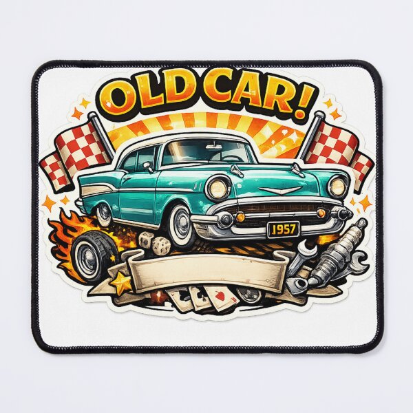 Item preview, Classic 1957 Teal Retro Muscle Car designed and sold by AuraAuto.
