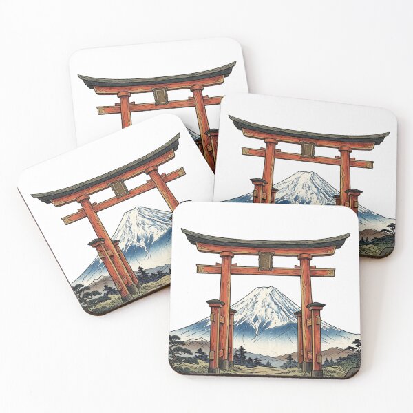 Item preview, Mount Fuji and Torii Gate - Japanese Ukiyo-e Style Traditional Art designed and sold by vekotpu.