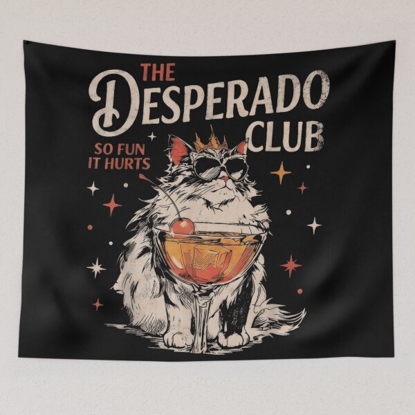 Item preview, The Desperado Club So Fun It Hurts Cool Cat With Cocktail designed and sold by MassonCalepon.