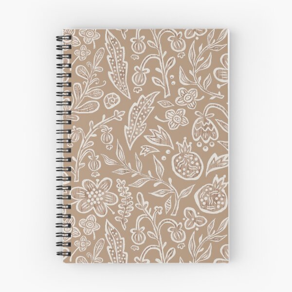 Item preview, Boho Folk Floral Pattern | Scandinavian Cottagecore Botanical Print on Brown designed and sold by SIR13.