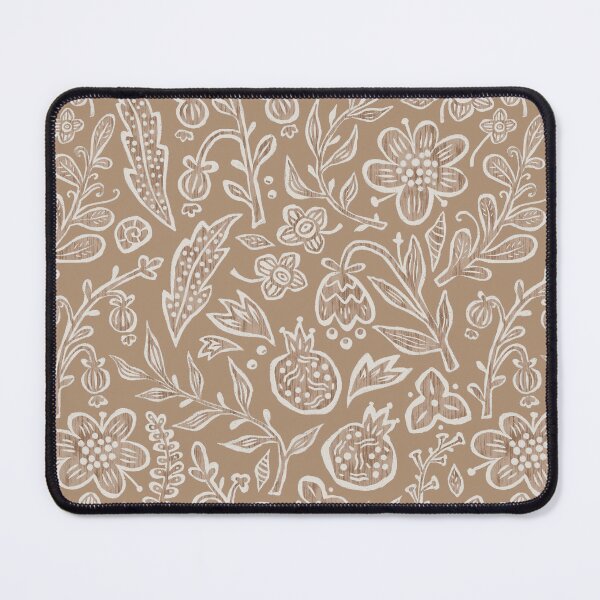 Item preview, Boho Folk Floral Pattern | Scandinavian Cottagecore Botanical Print on Brown designed and sold by SIR13.