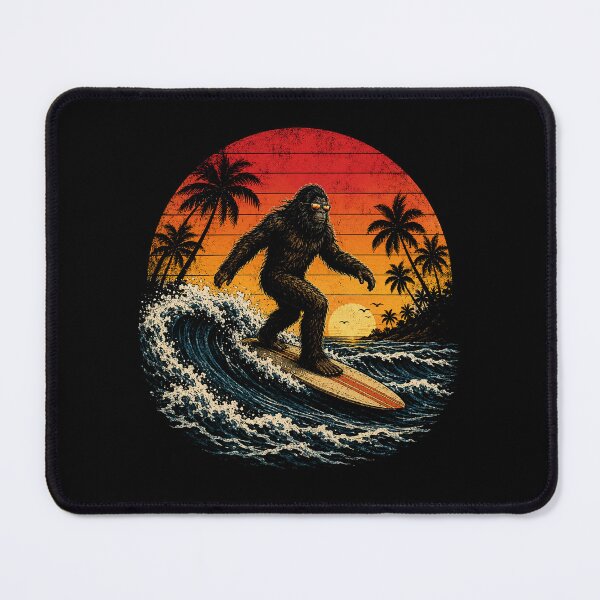 Item preview, Bigfoot Surfer Retro Sunset Sasquatch Surfing Summer designed and sold by Kladhadredo.