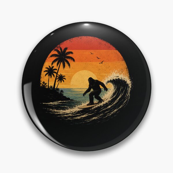 Item preview, Bigfoot Surfer Retro Sunset Sasquatch Surfing Summer designed and sold by Kladhadredo.