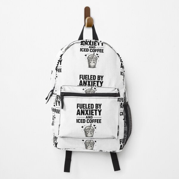 Item preview, Fueled By Anxiety And Iced Coffee Funny Mental Health Humor T-Shirt Sticker Mug designed and sold by irfanshikh.