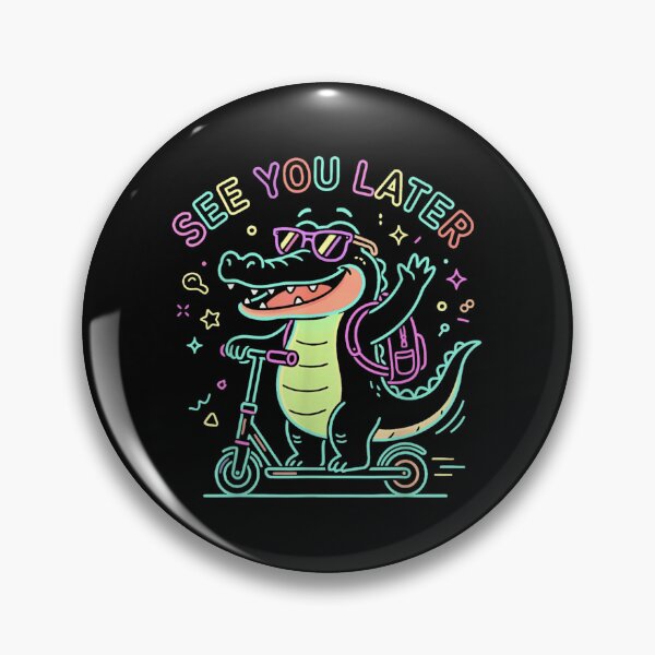 Item preview, See You Later Alligator Crocodile Riding A Scooter With Cool Sunglasses designed and sold by LizzyKeiko.