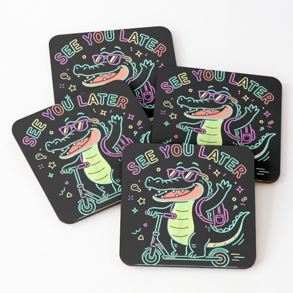 Item preview, See You Later Alligator Crocodile Riding A Scooter With Cool Sunglasses designed and sold by LizzyKeiko.