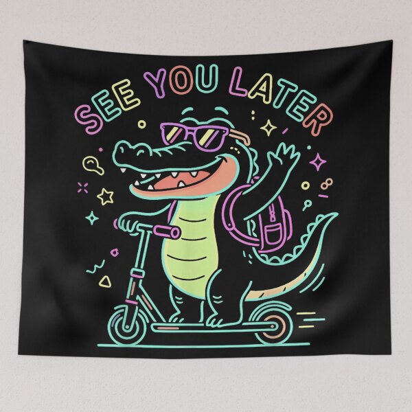 Item preview, See You Later Alligator Crocodile Riding A Scooter With Cool Sunglasses designed and sold by LizzyKeiko.