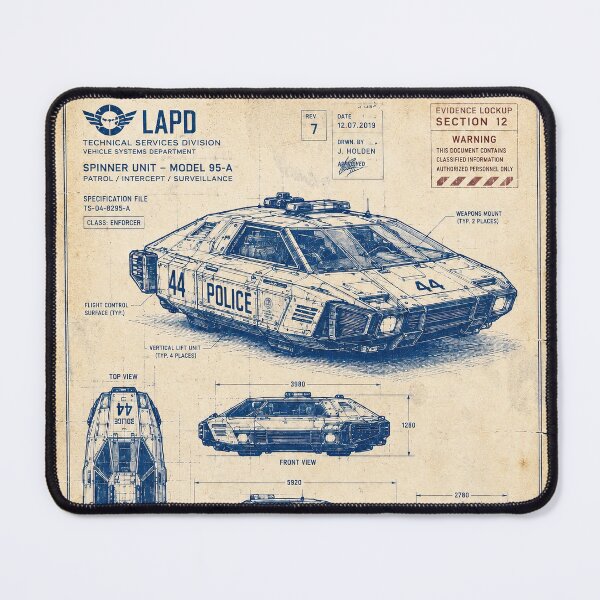 Item preview, LAPD Spinner Blueprint designed and sold by PlanetBPop.