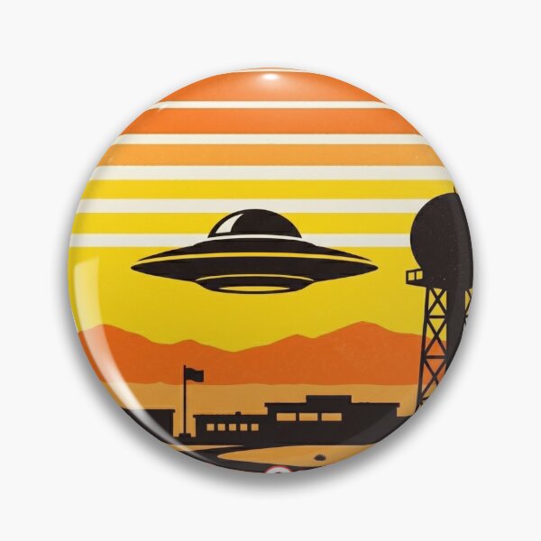 Item preview, Retro UFO Desert Base Sunset Space Exploration Art designed and sold by LoliDesignShop.